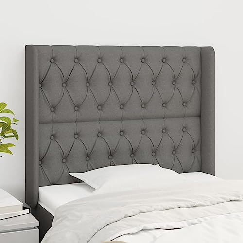 DYRJDJWIDHW bettgestell betten, bettrahmen metallbett lattenrosteBoxspringbett mit Matratze & LED Dunkelgrau 120x200 cm StoffGeeignet für Schlafzimmer von DYRJDJWIDHW