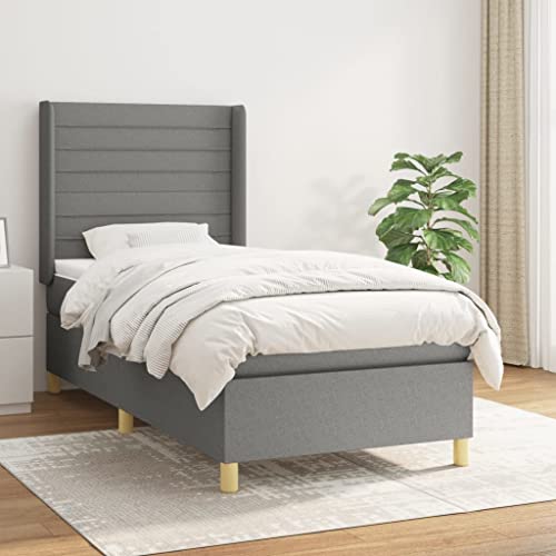 DYRJDJWIDHW bettgestell bettrahmen futonbett metallbettBoxspringbett mit Matratze Taupe 140x200 cm StoffGeeignet für Schlafzimmer von DYRJDJWIDHW