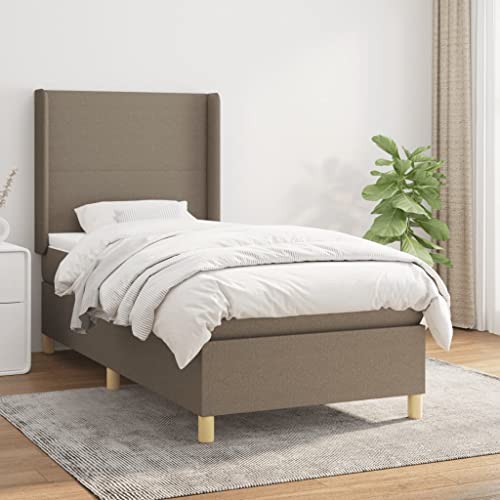 DYRJDJWIDHW bettgestell futonbett Bett bettenBoxspringbett mit Matratze Creme 90x200 cm StoffGeeignet für Schlafzimmer von DYRJDJWIDHW
