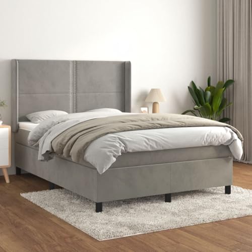 DYRJDJWIDHW bettgestell futonbett lattenroste bettBoxspringbett mit Matratze & LED Dunkelgrün 90x200 cm SamtGeeignet für Schlafzimmer von DYRJDJWIDHW