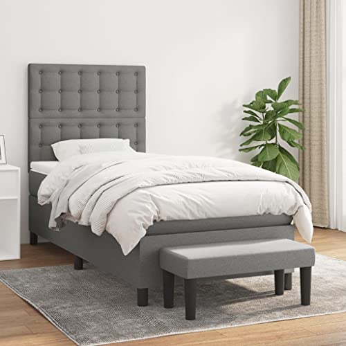 DYRJDJWIDHW bettgestell futonbett metallbett lattenrosteBoxspringbett mit Matratze Blau 140x200 cm StoffGeeignet für Schlafzimmer von DYRJDJWIDHW