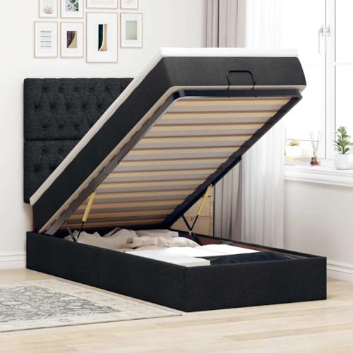 DYRJDJWIDHW bettgestell kopfteil Bett Bed futonbettOttoman-Bett mit Matratze & LEDs Schwarz 90x200 cm StoffGeeignet für Schlafzimmer DYRJDJWIDHW bettgestell kopfteil Bett Bed futonbettOttoman-Bett mit Matratze & LEDs Schwarz 90x200 cm StoffGeeignet für Schlafzimmer von DYRJDJWIDHW