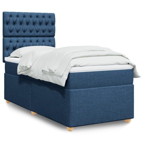 DYRJDJWIDHW bettgestell metallbett Bed bettBoxspringbett mit Matratze Dunkelgrau 90x190 cm StoffGeeignet für Schlafzimmer von DYRJDJWIDHW