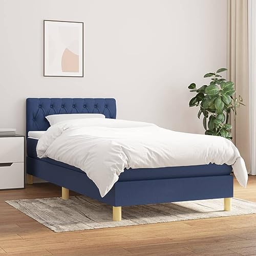 DYRJDJWIDHW bettgestell metallbett Bed bettBoxspringbett mit Matratze & LED Creme 160x200 cm StoffGeeignet für Schlafzimmer von DYRJDJWIDHW