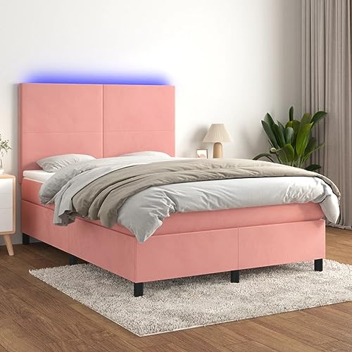 DYRJDJWIDHW bettgestell metallbett Bed bettBoxspringbett mit Matratze & LED Dunkelgrün 160x200 cm SamtGeeignet für Schlafzimmer von DYRJDJWIDHW