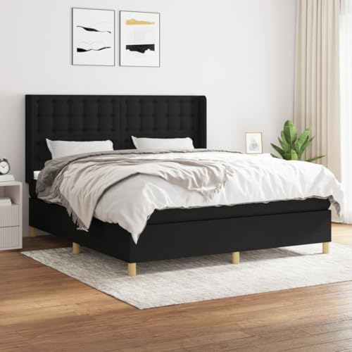 DYRJDJWIDHW bettrahmen bettgestell futonbett Bed frameBoxspringbett mit Matratze Creme 90x190 cm StoffGeeignet für Schlafzimmer von DYRJDJWIDHW