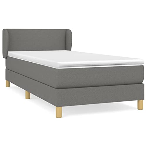 DYRJDJWIDHW bettrahmen futonbett Bett bedBoxspringbett mit Matratze & LED Hellgrau 90x190 cm StoffGeeignet für Schlafzimmer von DYRJDJWIDHW