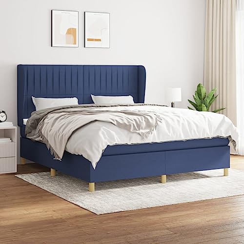 DYRJDJWIDHW bettrahmen futonbett metallbett Bed frameBoxspringbett mit Matratze Dunkelgrün 200x200 cm SamtGeeignet für Schlafzimmer von DYRJDJWIDHW