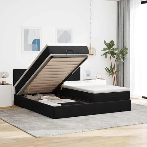 DYRJDJWIDHW bettrahmen futonbett metallbett lattenrosteOttoman-Bett mit Matratze & LEDs Schwarz 90x200 cm StoffGeeignet für Schlafzimmer DYRJDJWIDHW bettrahmen futonbett metallbett lattenrosteOttoman-Bett mit Matratze & LEDs Schwarz 90x200 cm StoffGeeignet für Schlafzimmer von DYRJDJWIDHW