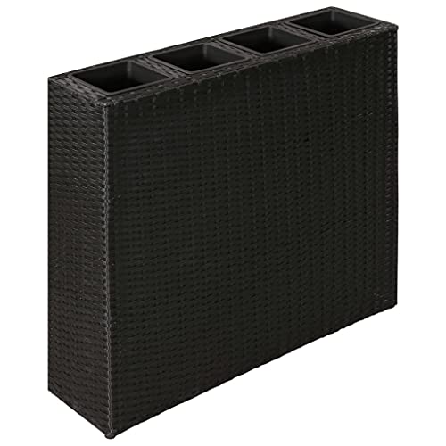 DYRJDJWIDHW blumentopf schwarz,blumentopf groß,blumenkübel,übertopf groß,GartenHochbeet mit 4 Töpfen Poly Rattan Schwarzpflanzkübel,pflanzkübel XXL,blumentopf mit füßen, von DYRJDJWIDHW