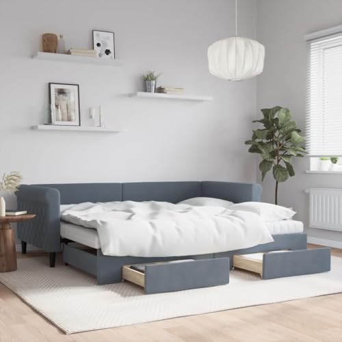 DYRJDJWIDHW futonbett Bed Bett metallbettTagesbett Ausziehbar mit Schubladen Dunkelgrün 90x200 cm SamtGeeignet für Schlafzimmer DYRJDJWIDHW futonbett Bed Bett metallbettTagesbett Ausziehbar mit Schubladen Dunkelgrün 90x200 cm SamtGeeignet für Schlafzimmer von DYRJDJWIDHW
