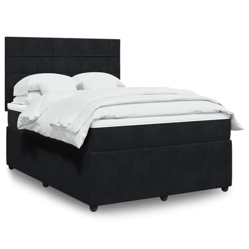 DYRJDJWIDHW futonbett Bed Frame Bed bettrahmenBoxspringbett mit Matratze Schwarz 140x200 cm StoffGeeignet für Schlafzimmer von DYRJDJWIDHW