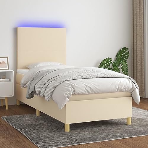 DYRJDJWIDHW futonbett Bed Frame bettrahmen bettgestellBoxspringbett mit Matratze & LED Dunkelbraun 140x200 cm StoffGeeignet für Schlafzimmer DYRJDJWIDHW futonbett Bed Frame bettrahmen bettgestellBoxspringbett mit Matratze & LED Dunkelbraun 140x200 cm StoffGeeignet für Schlafzimmer von DYRJDJWIDHW