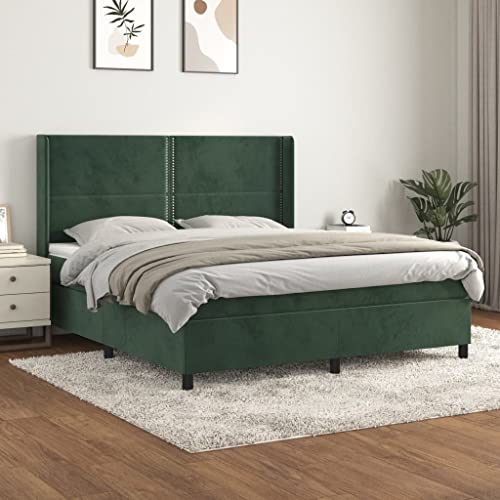 DYRJDJWIDHW futonbett Bed bettrahmen kopfteil bettBoxspringbett mit Matratze & LED Blau 140x200 cm StoffGeeignet für Schlafzimmer von DYRJDJWIDHW