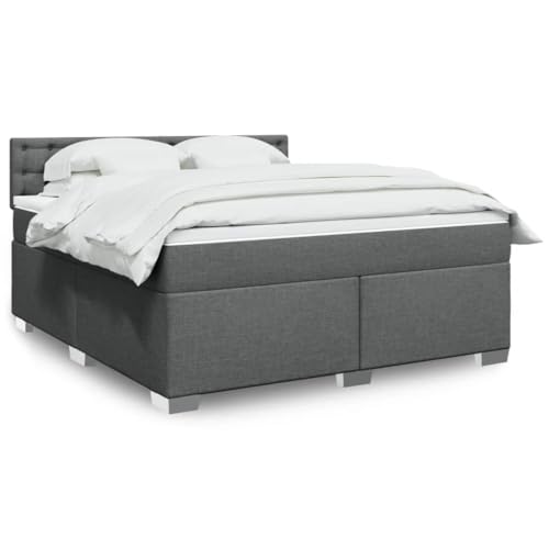 DYRJDJWIDHW futonbett Bed kopfteil Bett bettrahmenBoxspringbett mit Matratze Dunkelgrau 120x200 cm SamtGeeignet für Schlafzimmer von DYRJDJWIDHW