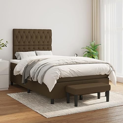DYRJDJWIDHW futonbett Bed metallbett lattenrosteBoxspringbett mit Matratze & LED Blau 120x200 cm StoffGeeignet für Schlafzimmer von DYRJDJWIDHW