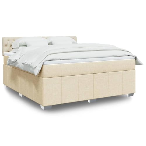 DYRJDJWIDHW futonbett betten, bettrahmen Bett bettrahmenBoxspringbett mit Matratze Hellgrau 120x200 cm StoffGeeignet für Schlafzimmer von DYRJDJWIDHW