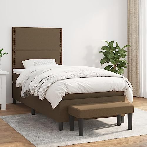 DYRJDJWIDHW futonbett betten, bettrahmen betten Bed frameBoxspringbett mit Matratze Creme 200x200 cm StoffGeeignet für Schlafzimmer von DYRJDJWIDHW