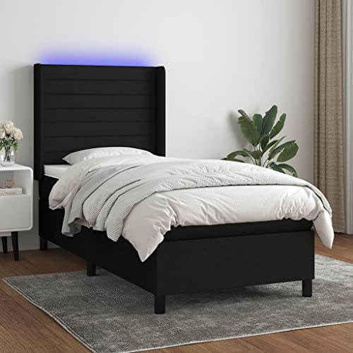 DYRJDJWIDHW futonbett betten kopfteil Bett metallbettBoxspringbett mit Matratze Weiß 140x190 cm KunstlederGeeignet für Schlafzimmer von DYRJDJWIDHW