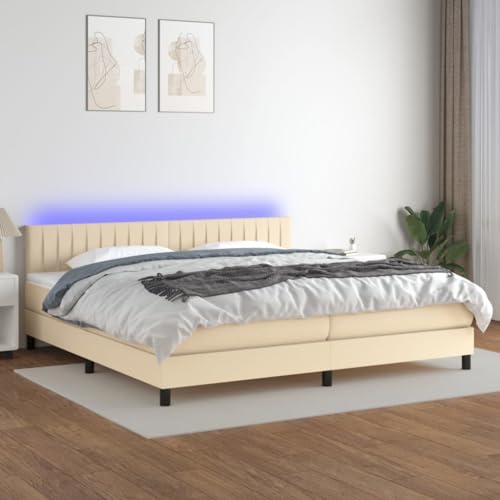 DYRJDJWIDHW futonbett bettgestell Bed metallbettBoxspringbett mit Matratze Blau 90x190 cm StoffGeeignet für Schlafzimmer von DYRJDJWIDHW