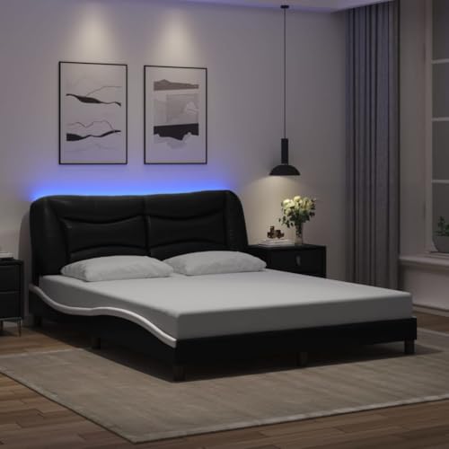 DYRJDJWIDHW futonbett lattenroste Bed Frame betten, bettrahmen Bettgestell Weiß 140x200 cm HolzwerkstoffGeeignet für Schlafzimmer von DYRJDJWIDHW