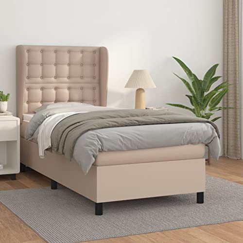 DYRJDJWIDHW futonbett lattenroste Bed betten, bettrahmen Boxspringbett mit Matratze Creme 180x200 cm StoffGeeignet für Schlafzimmer von DYRJDJWIDHW