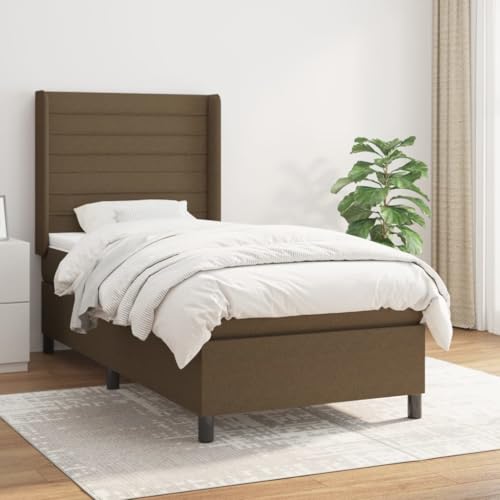 DYRJDJWIDHW futonbett lattenroste kopfteil Bett bettrahmenBoxspringbett mit Matratze Dunkelgrün 140x200 cm SamtGeeignet für Schlafzimmer von DYRJDJWIDHW