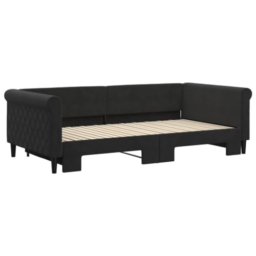DYRJDJWIDHW futonbett lattenroste metallbett Bed frameTagesbett mit Matratze Rosa 90x200 cm SamtGeeignet für Schlafzimmer von DYRJDJWIDHW