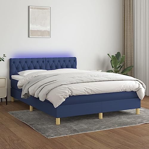 DYRJDJWIDHW futonbett metallbett bettgestell lattenrosteBoxspringbett mit Matratze Creme 140x190 cm StoffGeeignet für Schlafzimmer von DYRJDJWIDHW