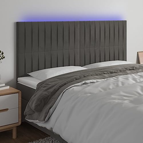 DYRJDJWIDHW kopfteil Bett Bed Frame futonbett metallbettBoxspringbett mit Matratze & LED Hellgrau 100x200 cm StoffGeeignet für Schlafzimmer von DYRJDJWIDHW