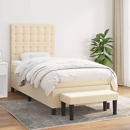 DYRJDJWIDHW kopfteil Bett Bed futonbett bettBoxspringbett mit Matratze Schwarz 140x200 cm StoffGeeignet für Schlafzimmer von DYRJDJWIDHW