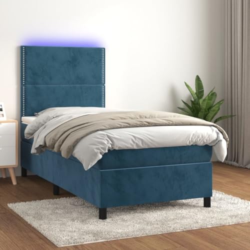 DYRJDJWIDHW kopfteil Bett betten futonbett bettrahmenBoxspringbett mit Matratze Dunkelbraun 80x200 cm StoffGeeignet für Schlafzimmer von DYRJDJWIDHW