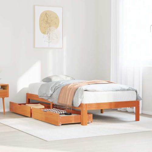 DYRJDJWIDHW kopfteil Bett bettrahmen futonbett Bed frameBoxspringbett mit Matratze Creme 100x200 cm StoffGeeignet für Schlafzimmer von DYRJDJWIDHW