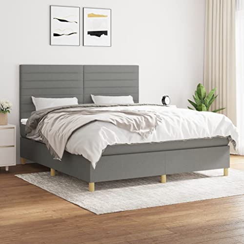 DYRJDJWIDHW kopfteil Bett futonbett bettgestell metallbettBoxspringbett mit Matratze Dunkelgrün 140x200 cm SamtGeeignet für Schlafzimmer von DYRJDJWIDHW