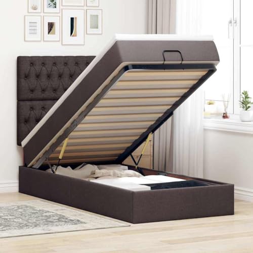 DYRJDJWIDHW lattenroste Bed Bett kopfteil bettOttoman-Bett mit Matratze & LEDs Weiß 140x200 cm KunstlederGeeignet für Schlafzimmer von DYRJDJWIDHW
