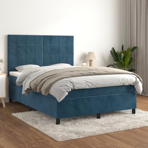 DYRJDJWIDHW lattenroste Bed Frame Bett bedBoxspringbett mit Matratze Dunkelbraun 140x200 cm StoffGeeignet für Schlafzimmer von DYRJDJWIDHW