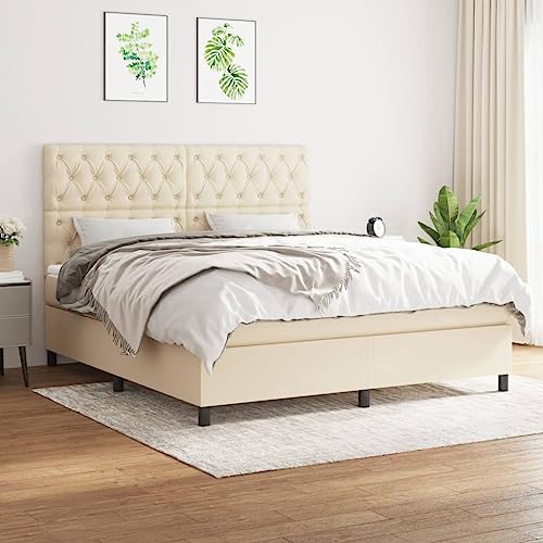 DYRJDJWIDHW lattenroste Bed Frame futonbett metallbettBoxspringbett mit Matratze Rosa 140x200 cm SamtGeeignet für Schlafzimmer von DYRJDJWIDHW