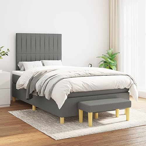 DYRJDJWIDHW lattenroste Bed Frame metallbett bedBoxspringbett mit Matratze & LED Taupe 200x200 cm StoffGeeignet für Schlafzimmer von DYRJDJWIDHW