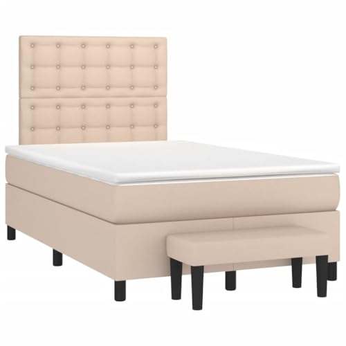 DYRJDJWIDHW lattenroste Bed metallbett bettBoxspringbett mit Matratze & LED Taupe 120x190 cm StoffGeeignet für Schlafzimmer von DYRJDJWIDHW