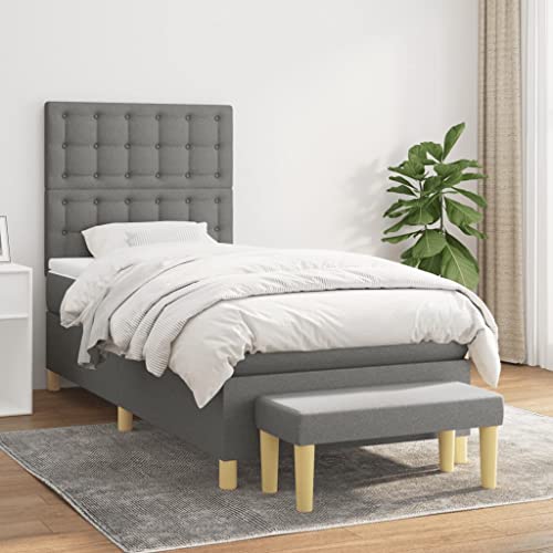 DYRJDJWIDHW lattenroste betten metallbett Bed frameBoxspringbett mit Matratze Taupe 180x200 cm StoffGeeignet für Schlafzimmer von DYRJDJWIDHW