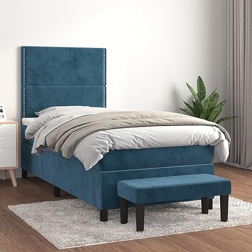 DYRJDJWIDHW lattenroste bettgestell metallbett bettBoxspringbett mit Matratze & LED Taupe 100x200 cm StoffGeeignet für Schlafzimmer von DYRJDJWIDHW