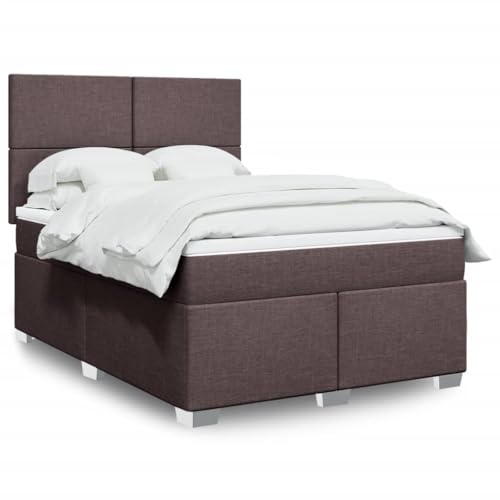 DYRJDJWIDHW lattenroste bettrahmen metallbett bedBoxspringbett mit Matratze Taupe 200x200 cm StoffGeeignet für Schlafzimmer von DYRJDJWIDHW