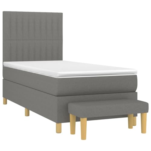 DYRJDJWIDHW lattenroste futonbett betten bettBoxspringbett mit Matratze Schwarz 100x200 cm StoffGeeignet für Schlafzimmer von DYRJDJWIDHW
