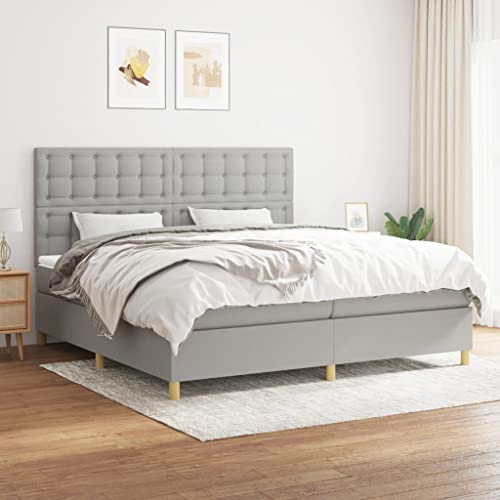 DYRJDJWIDHW lattenroste futonbett kopfteil Bett bettgestellBoxspringbett mit Matratze Blau 140x200 cm StoffGeeignet für Schlafzimmer von DYRJDJWIDHW