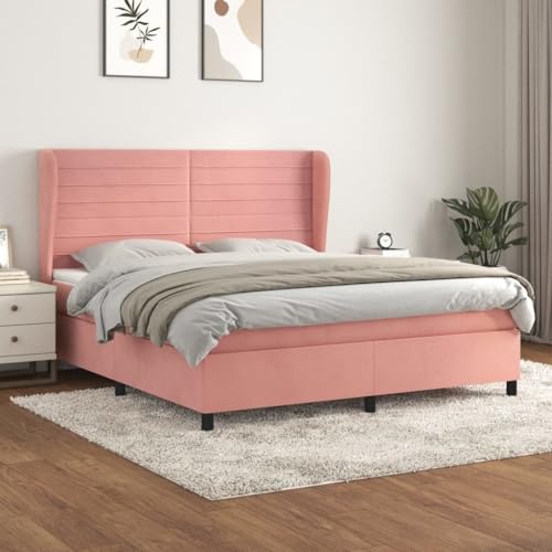 DYRJDJWIDHW lattenroste futonbett metallbett Bed frameBoxspringbett mit Matratze Creme 140x200 cm StoffGeeignet für Schlafzimmer von DYRJDJWIDHW
