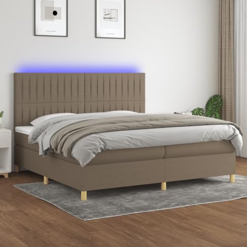 DYRJDJWIDHW lattenroste futonbett metallbett bettgestellBoxspringbett mit Matratze & LED Blau 120x200 cm StoffGeeignet für Schlafzimmer von DYRJDJWIDHW