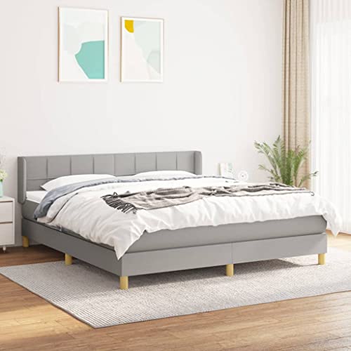 DYRJDJWIDHW lattenroste metallbett Bed Frame betten, bettrahmen Boxspringbett mit Matratze & LED Schwarz 140x200 cm SamtGeeignet für Schlafzimmer von DYRJDJWIDHW