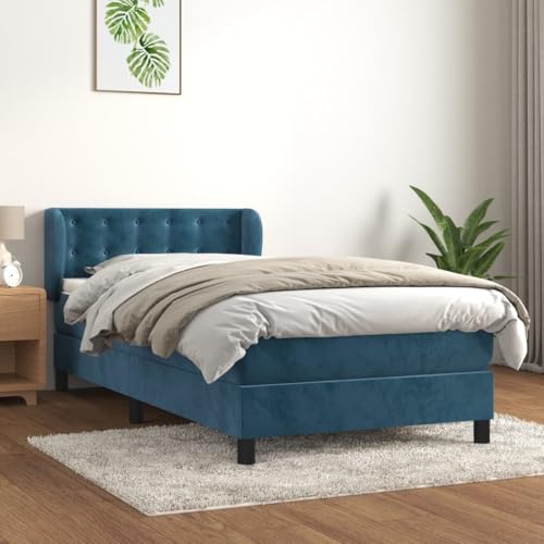 DYRJDJWIDHW lattenroste metallbett Bett kopfteil bettBoxspringbett mit Matratze Dunkelgrün 180x200 cm SamtGeeignet für Schlafzimmer von DYRJDJWIDHW