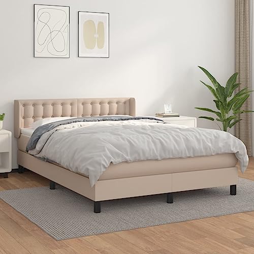 DYRJDJWIDHW lattenroste metallbett Bett kopfteil bettBoxspringbett mit Matratze & LED Schwarz 200x200 cm StoffGeeignet für Schlafzimmer von DYRJDJWIDHW