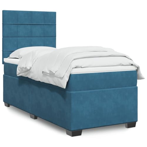 DYRJDJWIDHW metallbett Bed Frame futonbett bettrahmenBoxspringbett mit Matratze Blau 140x200 cm StoffGeeignet für Schlafzimmer von DYRJDJWIDHW